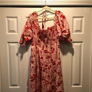 Anthropologie floral dress - rose pink - sz L